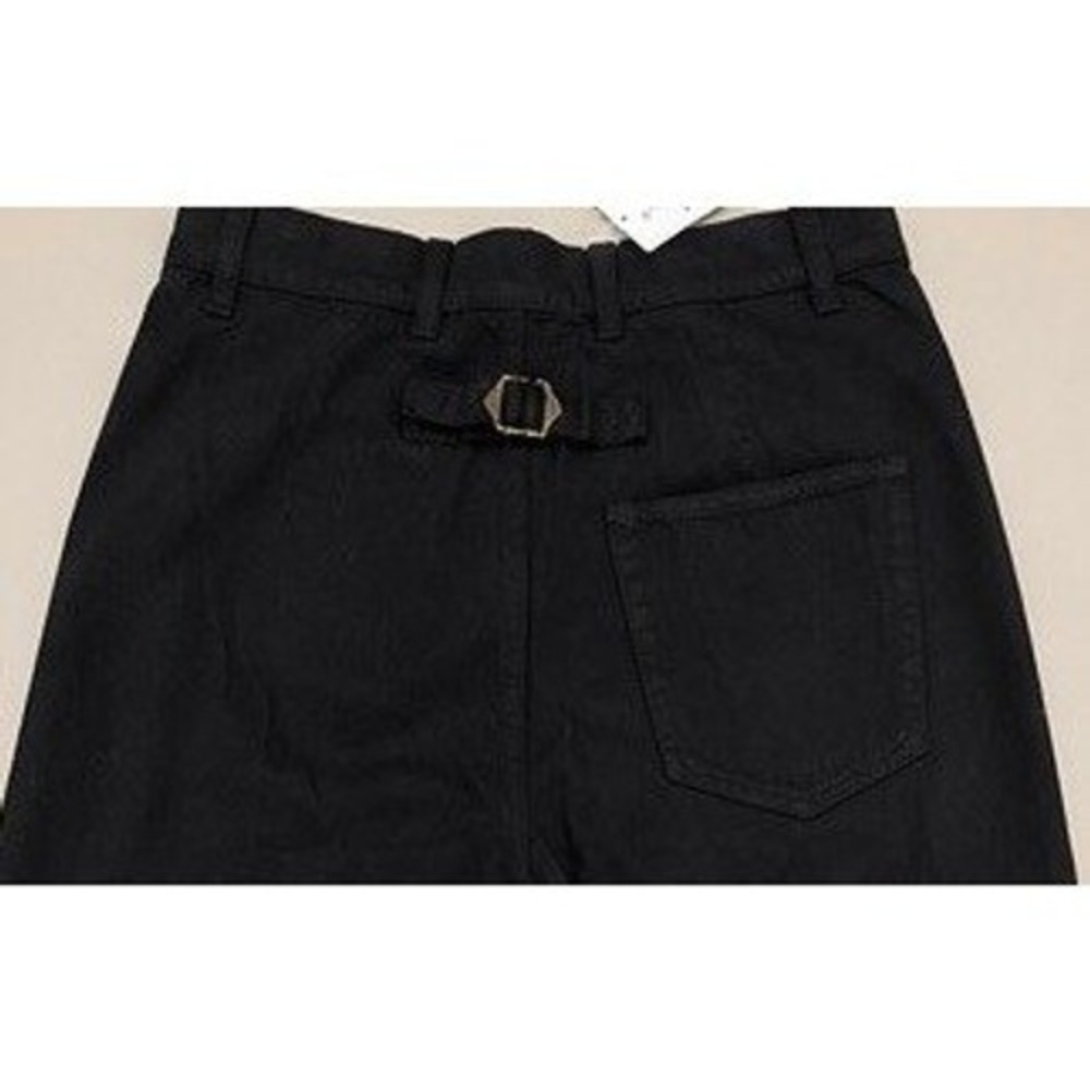 Free People X Sandrine Rose Black Wide Leg Cinch Back Cotton Denim Pants 29 NWT - Picture 8 of 8